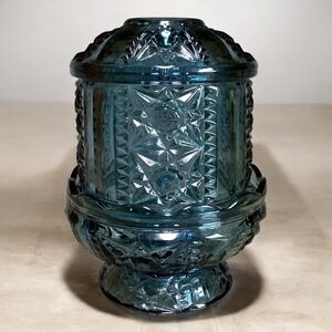 Vintage Blue Glass Decorative Vase